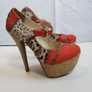 Chinese Laundry Stiletto Platform Women Sz 6.5M Multicolor 6" Heel Pumps Dressy